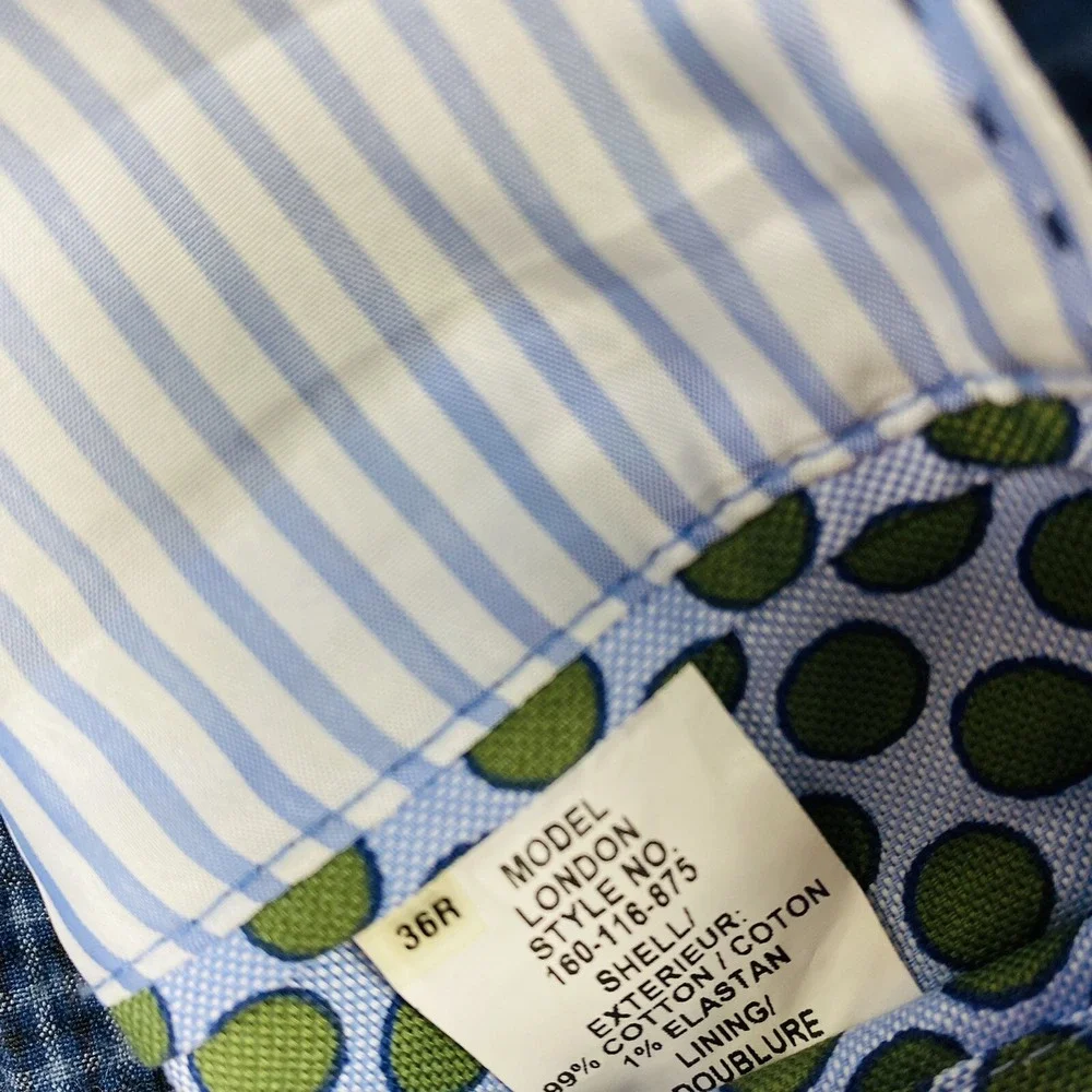 JKT New York Blue Windowpane Checked Cotton Seersucker Blazer Size 36R NWT